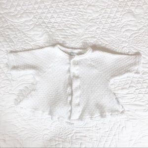 3M girl’s - premium white cotton cardigan sweater